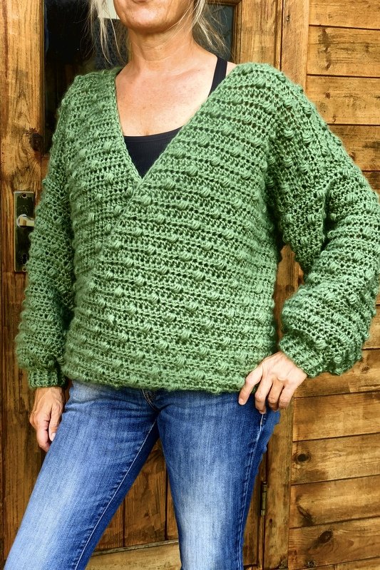 Häkelanleitung "Pullover Wickeloptik Gr.36-38" von OttiBerlin