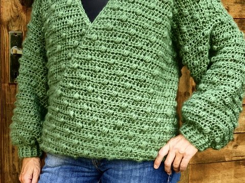 Häkelanleitung "Pullover Wickeloptik Gr.36-38" von OttiBerlin