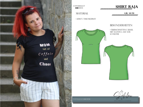 Raja Shirt Schnittmuster – PDF-Größen 34-50 | Trendig & Angenehm |