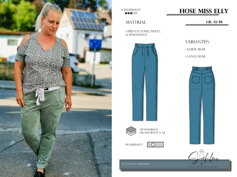 "Schnittmuster Miss Elly Hose – PDF-Schnittmuster in Gr. 32-48