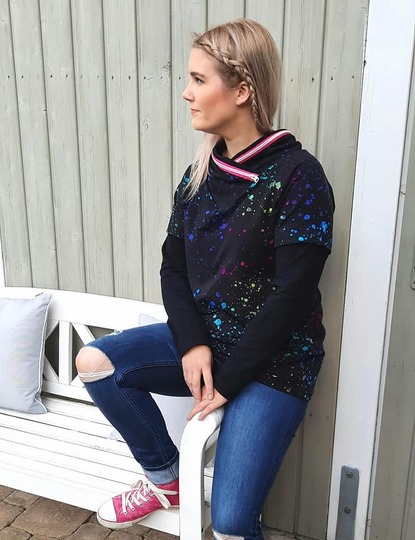 Schnittmuster Pullover Lou – PDF-Größen 34-50 | Anpassbarer Lagen-Look |