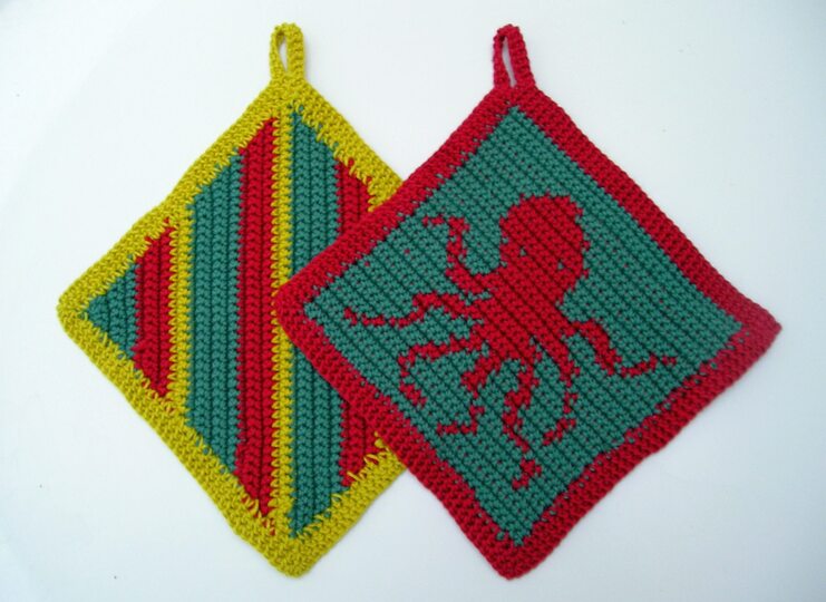 Häkelanleitung Topflappen "Krake"