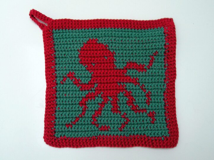 Häkelanleitung Topflappen "Krake"