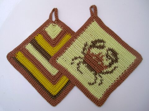 Häkelanleitung Topflappen "Krebs 2"