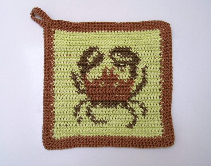 Häkelanleitung Topflappen "Krebs 2"