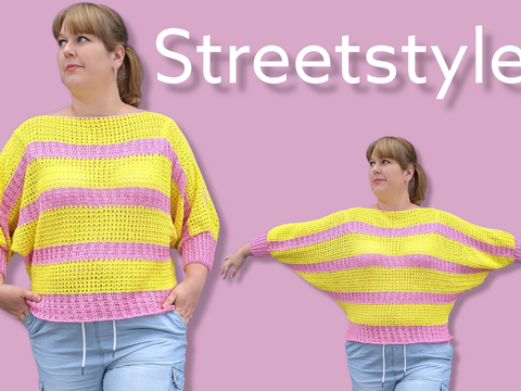 Streetstyle-Fledermauspulli/T-Shirt in allen Größen