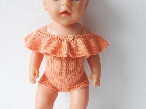 Strickanleitung Body, Badeanzug, Strampler für Puppen 42 - 44 cm