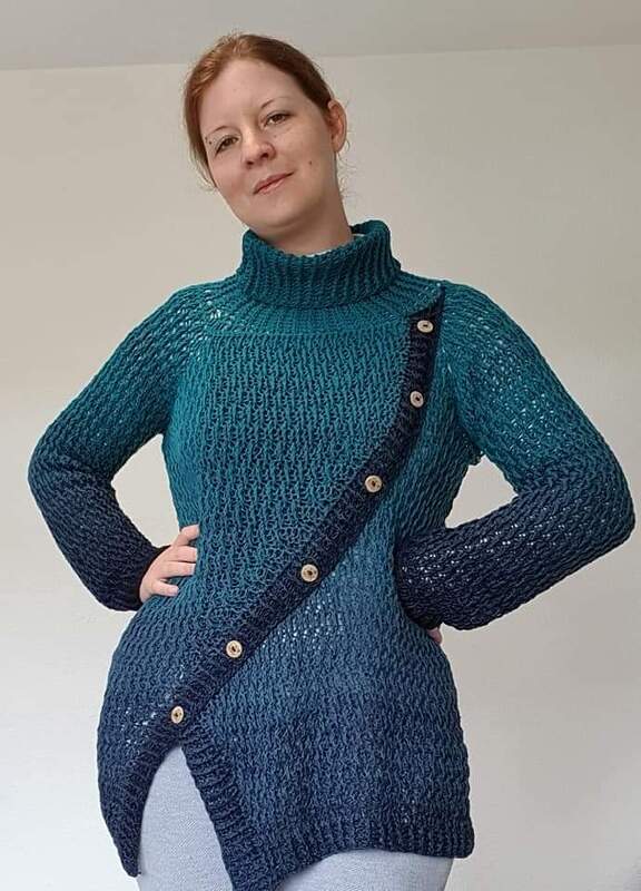 Häkelanleitung Rollkragen Jackover Der Pullover mit Jackenoptik