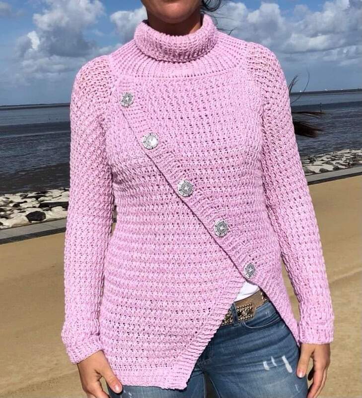 Häkelanleitung Rollkragen Jackover Der Pullover mit Jackenoptik