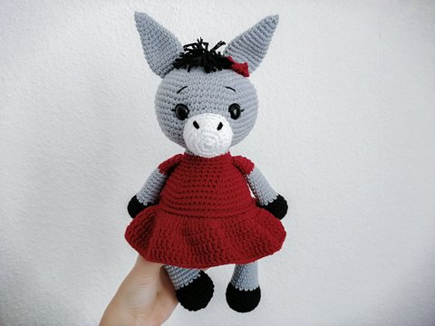 Häkelanleitung Emma das Eselmädchen, Amigurumi, Esel häkeln