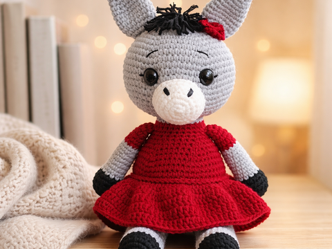 Häkelanleitung Esel, Amigurumi Esel häkeln, Esel häkeln, Kuscheltier Esel