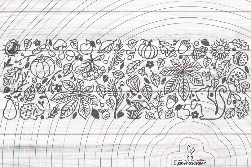 Herbst Deko Band Plotterdatei SVG DXF