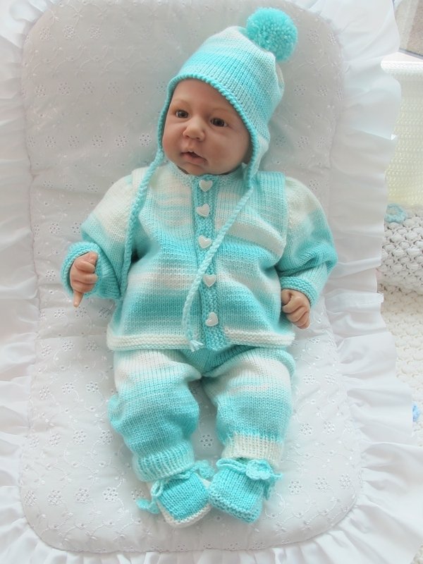 Strickanleitung Babyset CLAUS Gr. 50 4-teilig - Bild 4