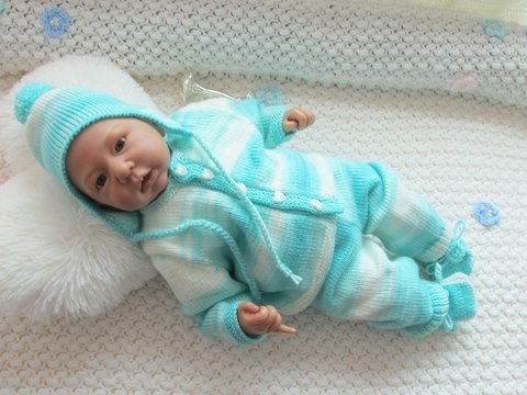 Strickanleitung Babyset CLAUS Gr. 50 4-teilig