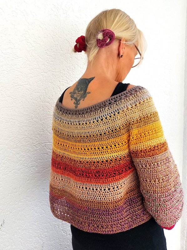 Häkelanleitung Pullover, Shirt mit Rundpasse, Herbstlicher Begleiter