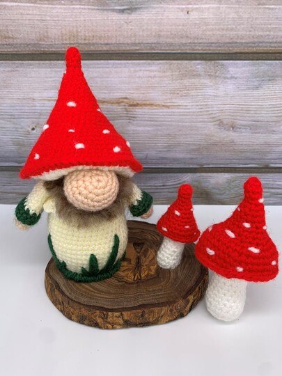 Häkelanleitung Herbst Gnom Fliegenpilz