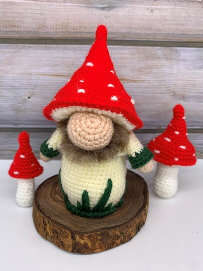 Häkelanleitung Herbst Gnom Fliegenpilz