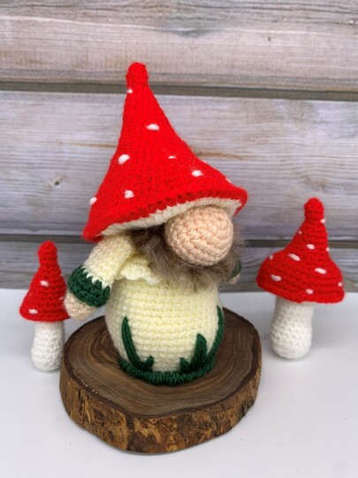 Häkelanleitung Herbst Gnom Fliegenpilz