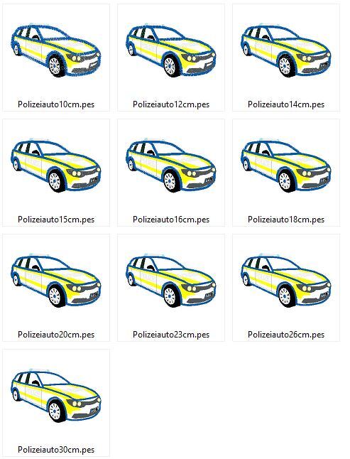 Polizeiauto Stickdatei Polizei - Bild 3