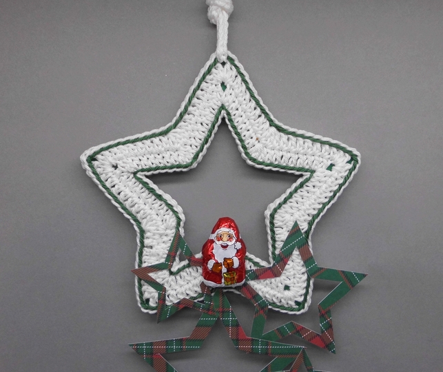 Häkel-Stern Deko-Hänger - super einfach und schnell - aus Wollresten