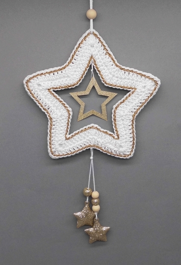 Häkel-Stern Deko-Hänger - super einfach und schnell - aus Wollresten