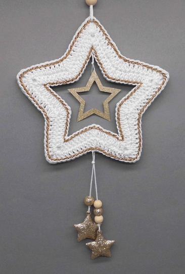 Häkel-Stern Deko-Hänger - super einfach und schnell - aus Wollresten