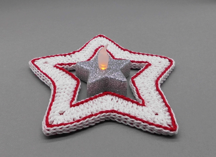 Häkel-Stern Deko-Hänger - super einfach und schnell - aus Wollresten