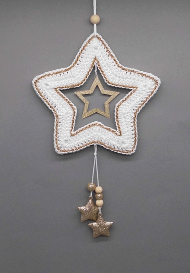 Häkel-Stern Deko-Hänger - super einfach und schnell - aus Wollresten