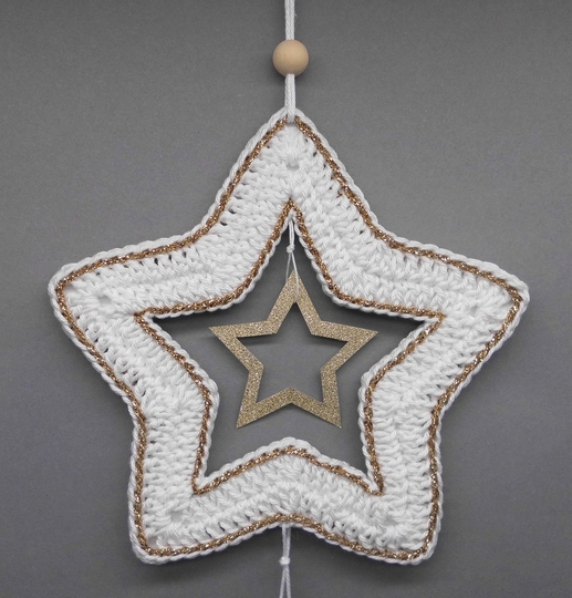Häkel-Stern Deko-Hänger - super einfach und schnell - aus Wollresten