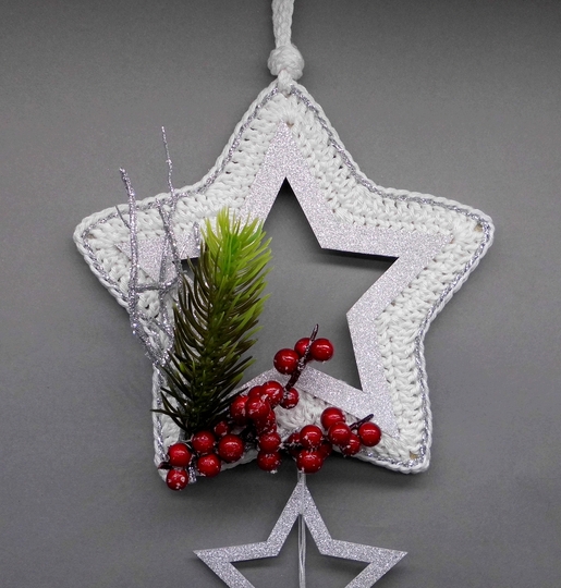Häkel-Stern Deko-Hänger - super einfach und schnell - aus Wollresten