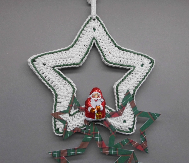 Häkel-Stern Deko-Hänger - super einfach und schnell - aus Wollresten