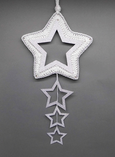 Häkel-Stern Deko-Hänger - super einfach und schnell - aus Wollresten