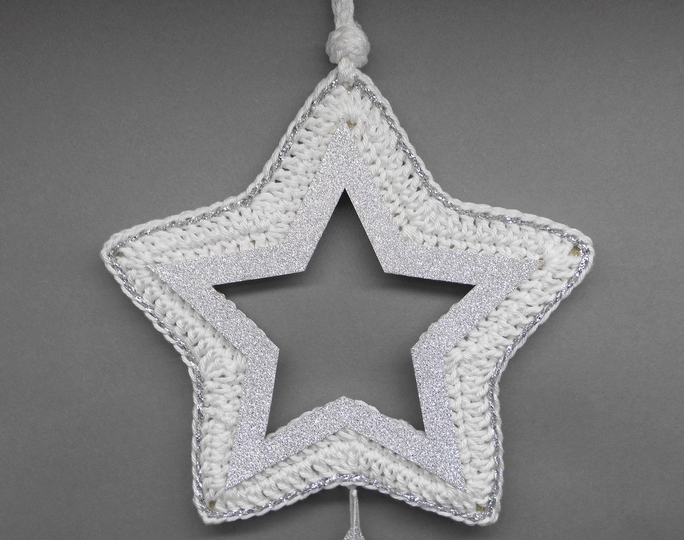 Häkel-Stern Deko-Hänger - super einfach und schnell - aus Wollresten
