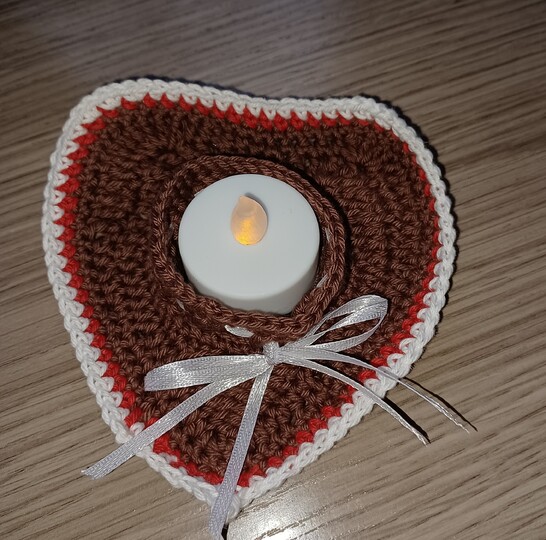 Teelichter Weihnachtszeit in Lebkuchenform ++Häkelanleitung++