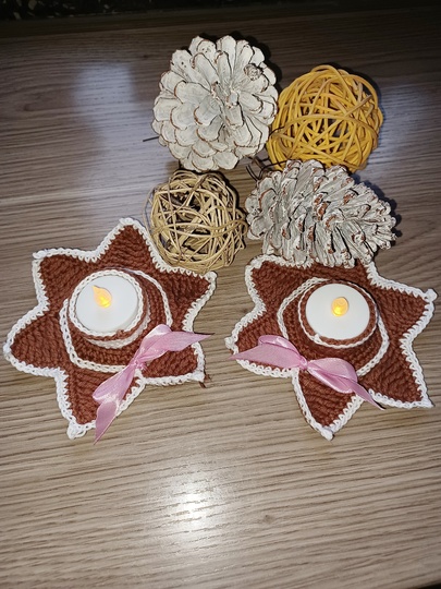 Teelichter Weihnachtszeit in Lebkuchenform ++Häkelanleitung++