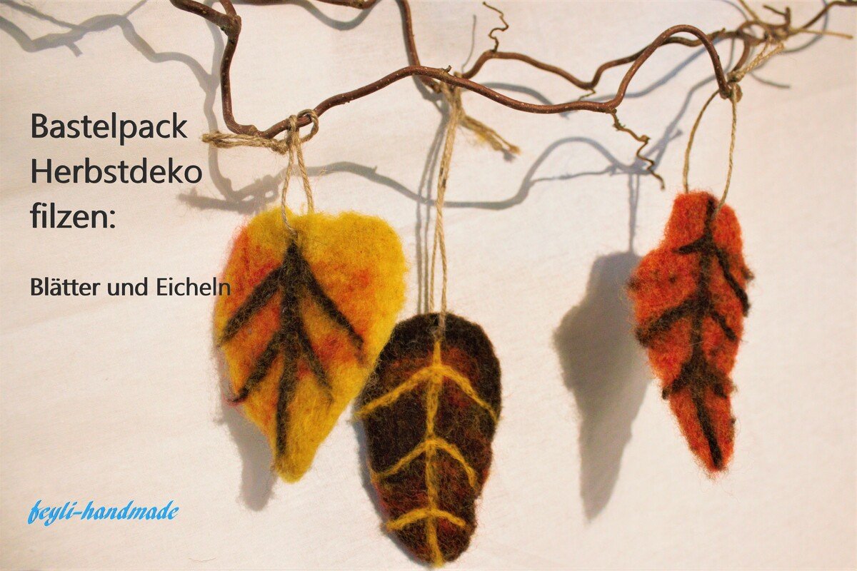 Anleitung zum Trockenfilzen: Blätter und Eicheln