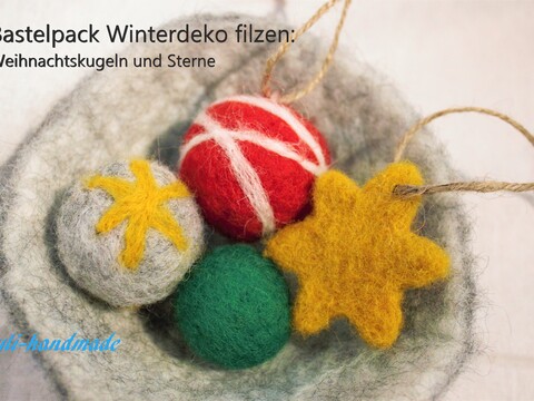 Anleitung zum Trockenfilzen: Weihnachtskugeln und Sterne