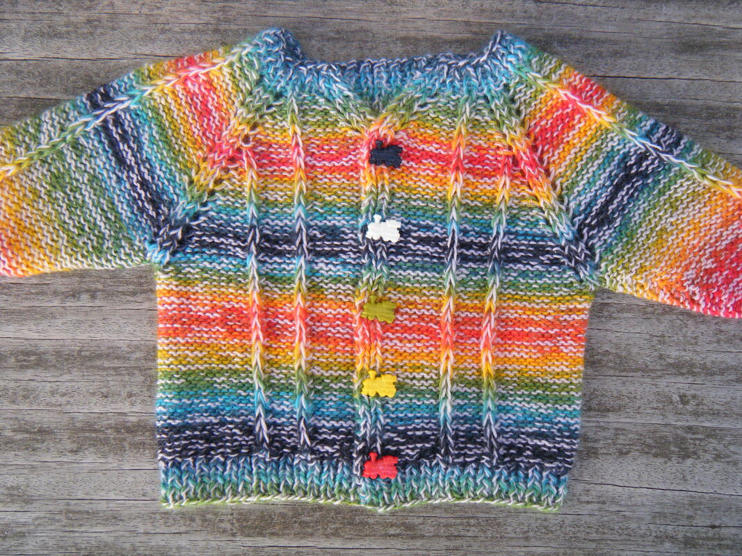 Knitting pattern kids jacket "tweed" top down