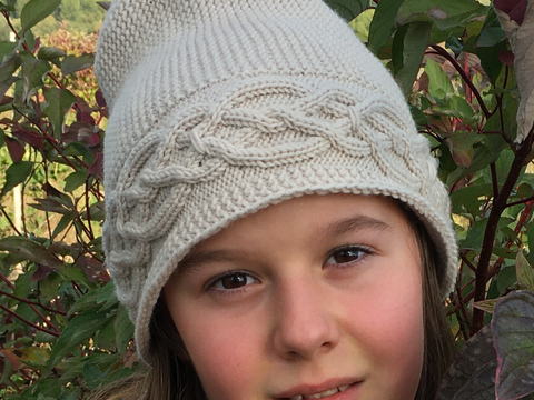 Anleitung Rosi Mütze mit Zopfmuster