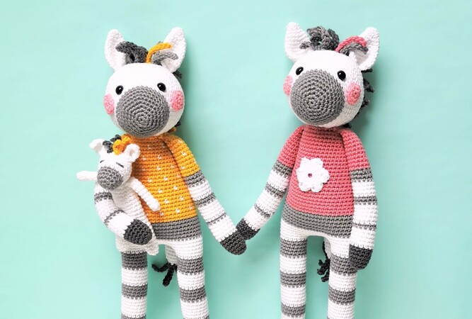 Crochet pattern Amigurumi Zebras Zara and Ziva