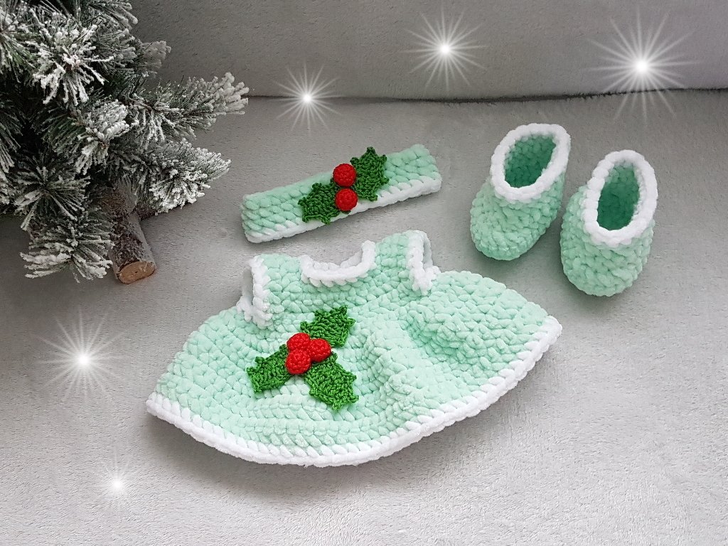 Häkelanleitung Puppenkleidung Fay das Weihnachts-Elfchen