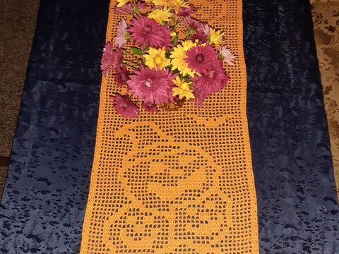 Tischläufer Herbst "Kürbis" häkeln