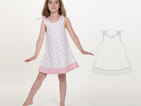 Girls Dress STEFFI 3-in-1 Sewing Pattern PDF 9m/12m-11y/12y