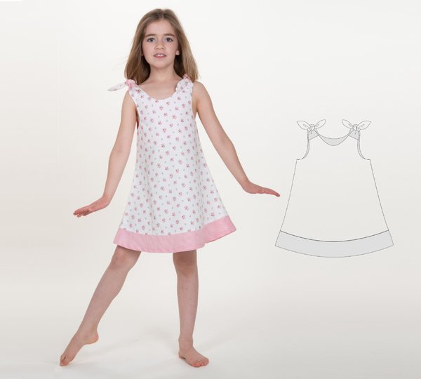 Girls Pinafore Dress PDF Pattern – 3 Variations (9M–12Y) Beginner-Friendly