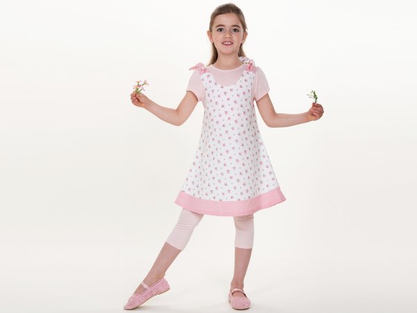 Girls dress pinafore sewing pattern with 3 variants, Ebook pdf