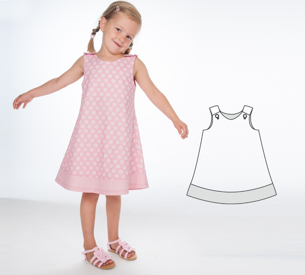 Girls Dress STEFFI 3-in-1 Sewing Pattern PDF 9m/12m-11y/12y