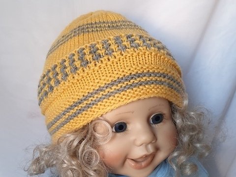 Strickanleitung Babymütze, Baby-Mütze ca. 8 - 12 Monate