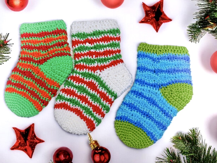 Socken Adventskalender - Häkelanleitung mit 8 Sockenmustern