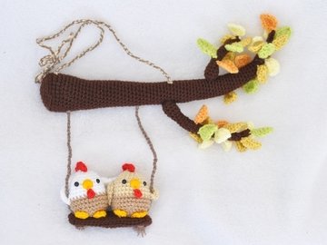 Crochet Pattern Door Decoration Chickens, Autumn *Beginner-Friendly*
