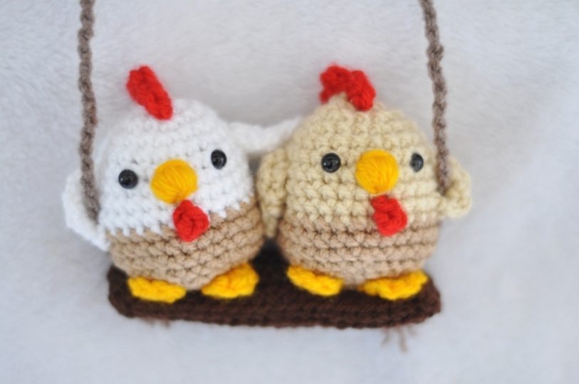 Häkelanleitung Türdeko Hühner, Herbst *anfängergeeignet*